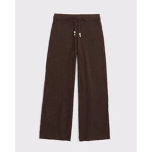 Abercrombie Women's Mid Rise Crochet-Style Coverup Pant in Brown